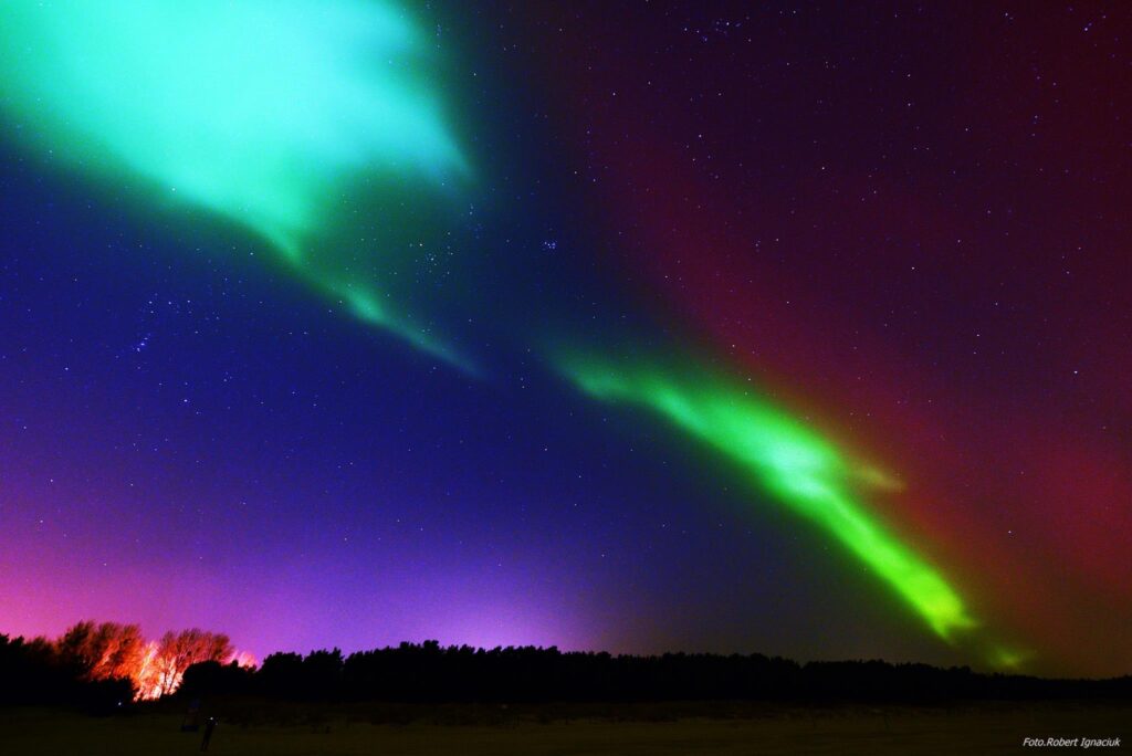 Zorza polarna nad Świnoujściem. 19.01.2026