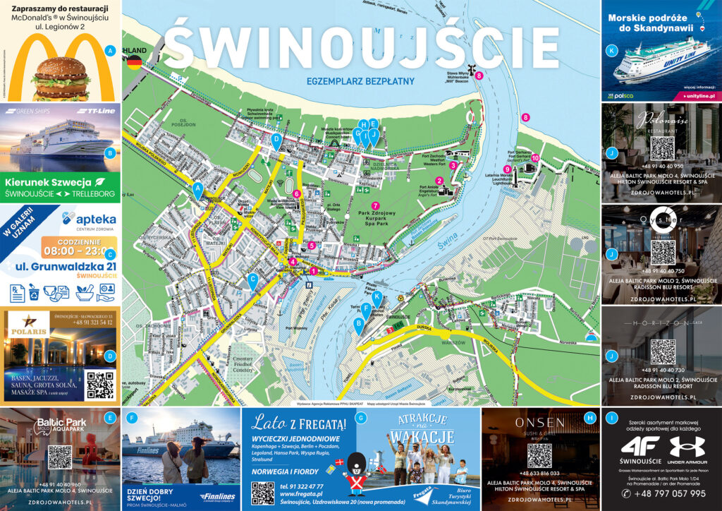 Mapa Świnoujście 2026. www.swinoujscie.com 