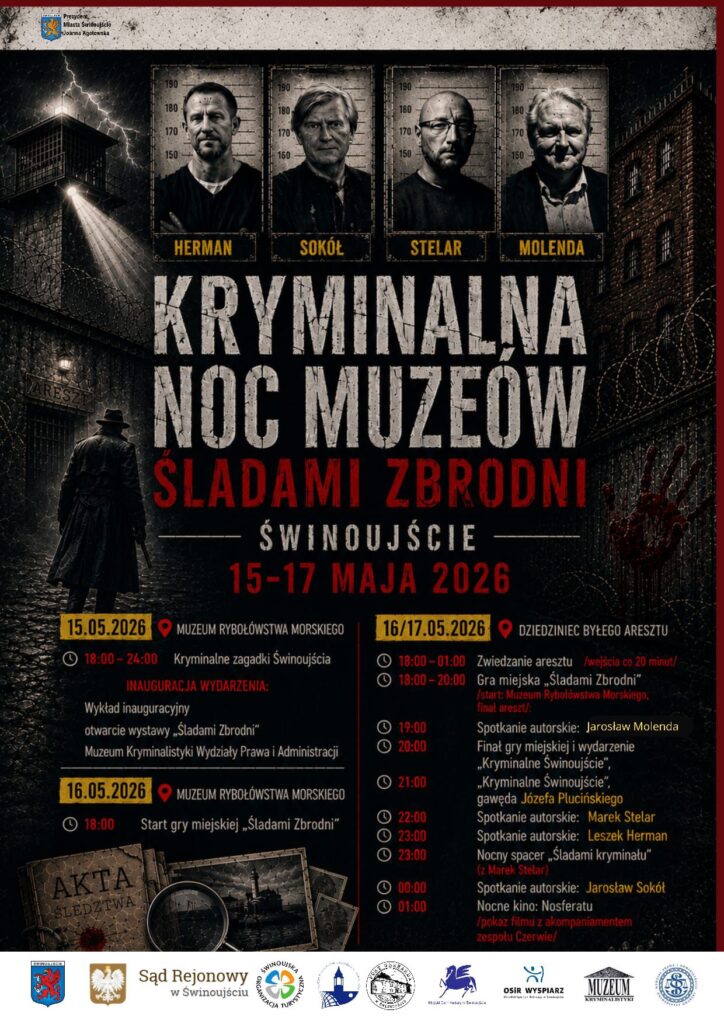 Kryminalna Noc Muzeów w Świnoujściu. Marek Stelar, Leszek Herma, Jarosław Sokół, Jarosław Molenda